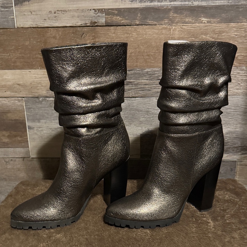 Katy Perry Collections Shimmering Black Heeled Boots - Picture 2 of 6